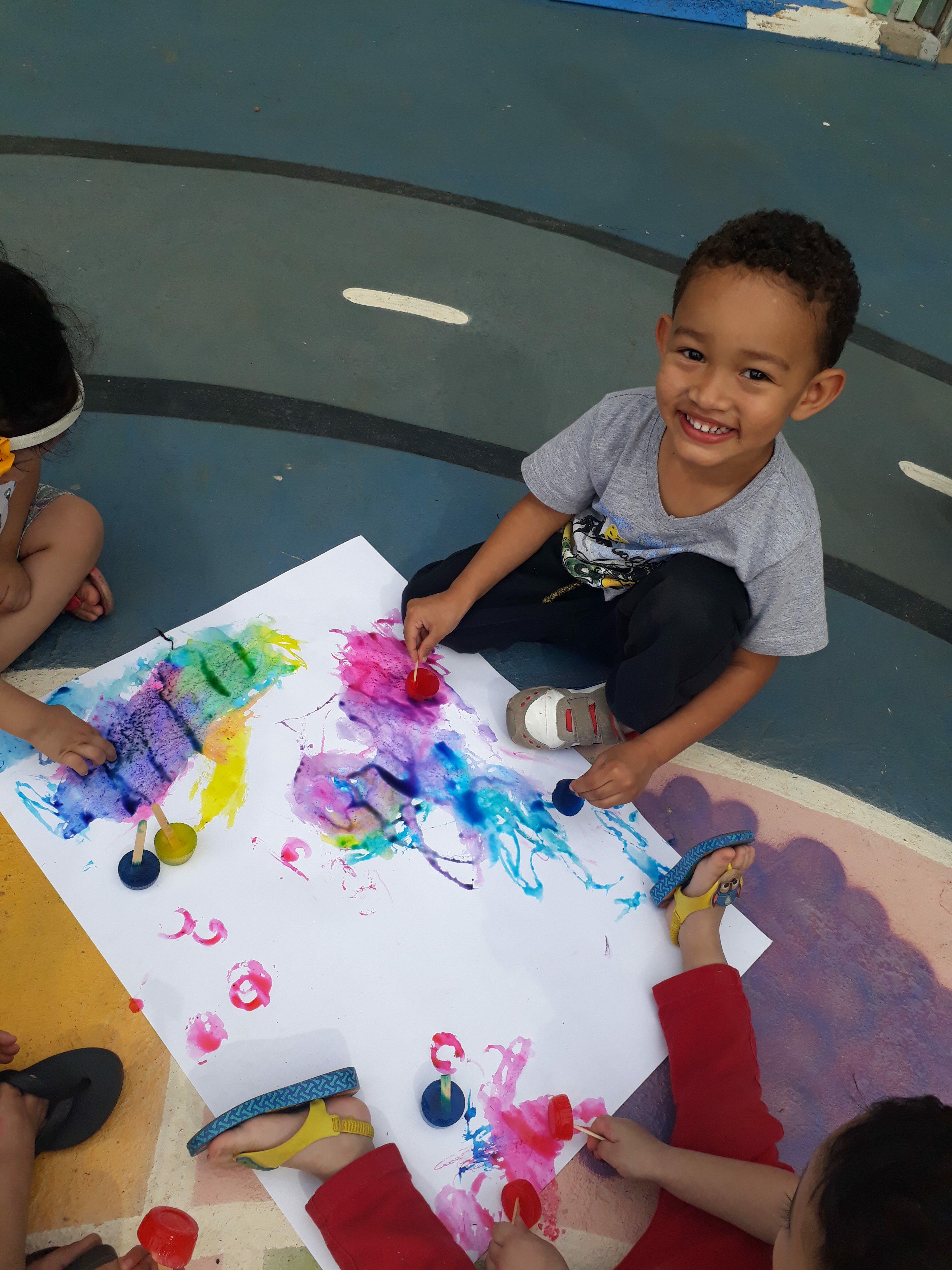 Pintura com gelo